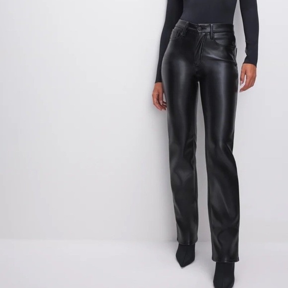 Good American Pants - Good American Better Than Leather Good Icon Straight Leg Pants Size 24